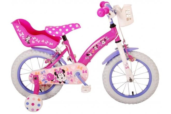 Disney Minnie Kinderfiets Meisjes 14 inch  V-brakes Poppenzitje 1