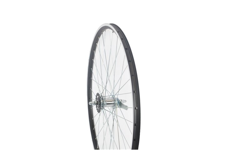 Achterwiel Remnaaf Sparepart 28 inch Zwart/Grijs (Chroom spaken) 2