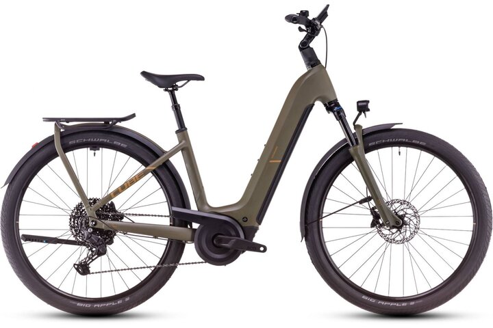 Cube Kathmandu Hybrid Pro 800 Elektrische Damesfiets 28 inch Dusty Olive/Gold 10v 1