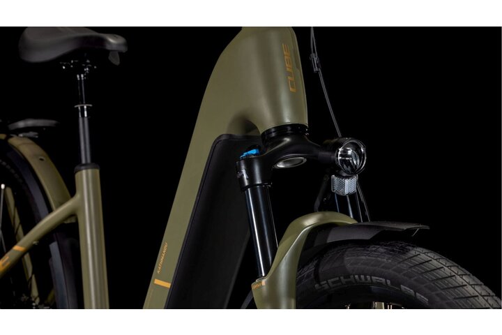 Cube Kathmandu Hybrid Pro 800 Elektrische Damesfiets 28 inch Dusty Olive/Gold 10v 8