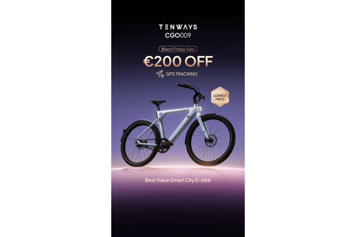TENWAYS CGO009 Elektrische Herenfiets *Belt Drive, Smart Connect, GPS* 3