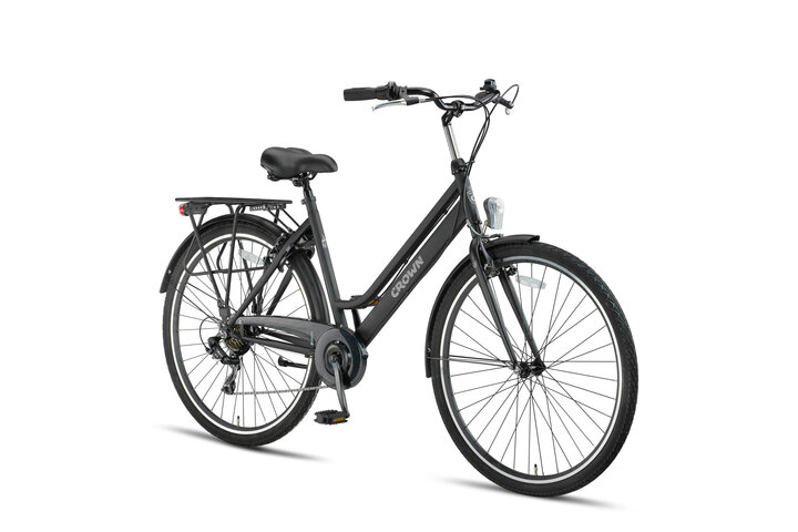 Crown New York Damesfiets 28 inch 55cm Mat Zwart 7v - afbeelding 2