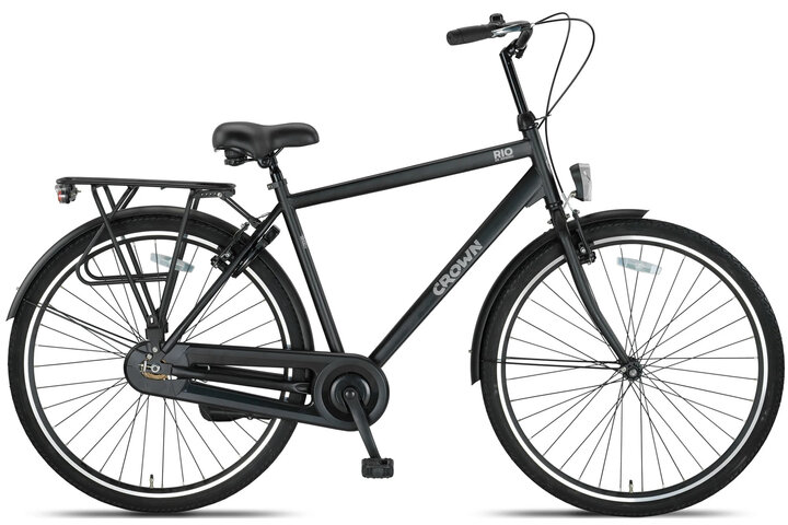 Crown Rio Herenfiets 28 inch 52 cm Mat Zwart - afbeelding 1