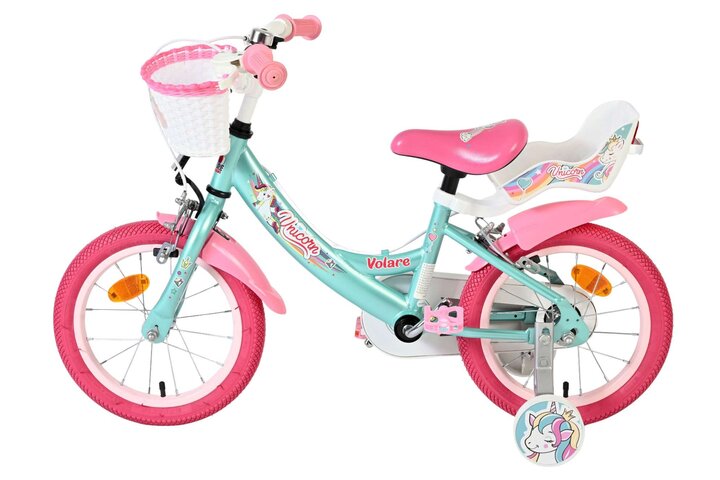 Volare Unicorn Kinderfiets 14 inch V-brakes - afbeelding 8