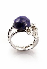Rebels & Icons Ring 3 flowers & cabochon - silver