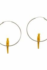 Rebels & Icons Hoop earrings parrot - yellow + silver hoops