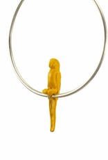 Rebels & Icons Hoop earrings parrot - yellow + silver hoops