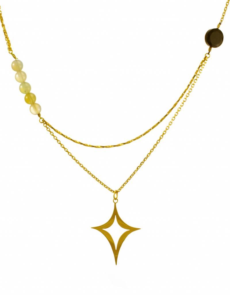 Multiple necklace diamond shape 