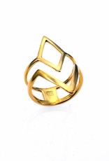 Rebels & Icons Ring diamond & V-shape - gold