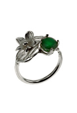Rebels & Icons Ring flower, leaf & green onyx