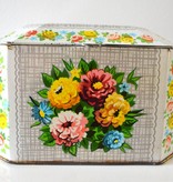 Vintage blik met bloemendecor