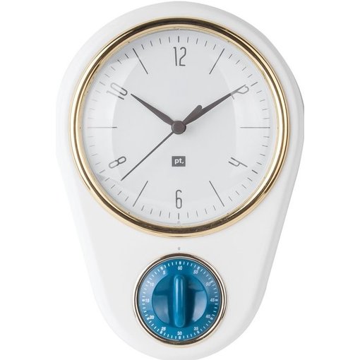 Pt (Present Time) Wandklok "Retro" met timer (wit)