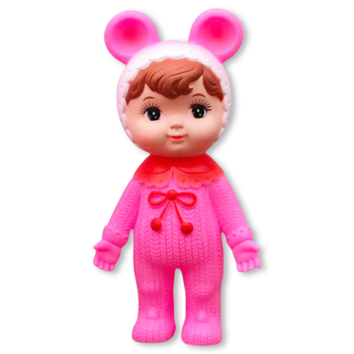 Kodama Toy - Japan Woodland Doll / Charmy Chan (Neon pink with ears)