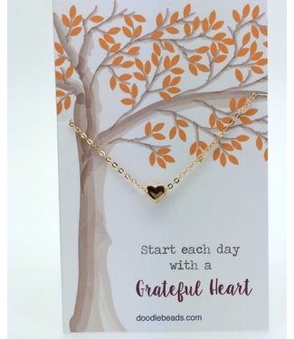 Grateful Necklace - Tiny Gold Heart