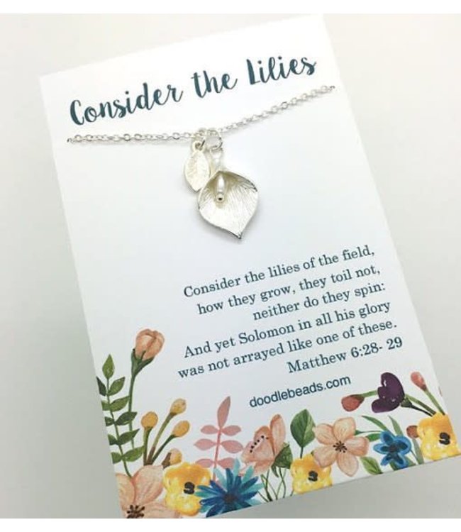 Consider The Lilies Necklace Silver