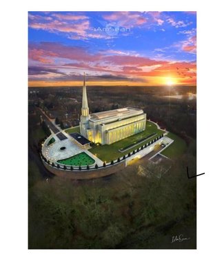 A3 Unframed Print - Preston England Temple Arial Photo