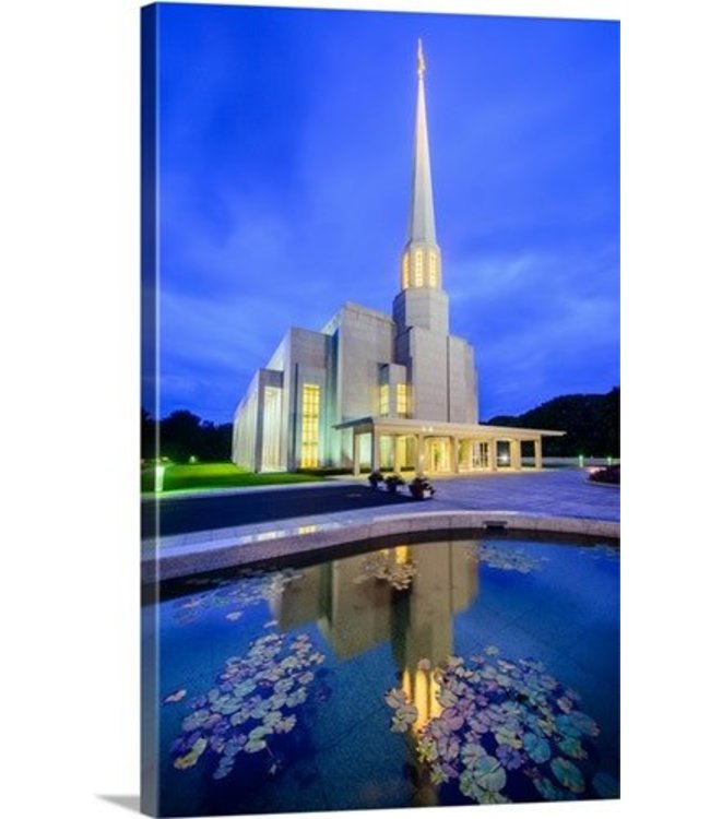 Preston Temple Night Time, by Scott Jarvie. 5"x 7" Print