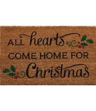 All Hearts Come Home For Christmas Door Mat