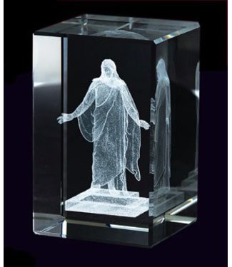 Laser Engraved Crystal Cube - Christus