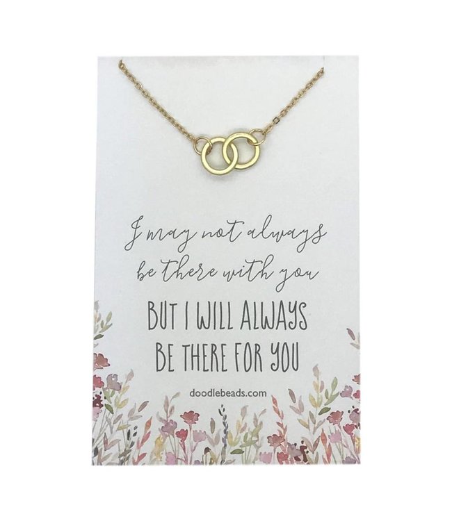 Double Ring Necklace, Always Be There For You, in gold