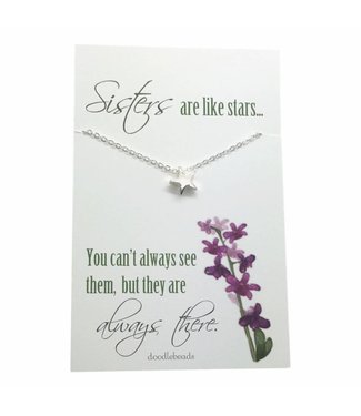 Sisters Are Like Stars Necklace Silver