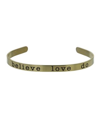 Believe, love, Do Cuff Bracelet Rose Gold