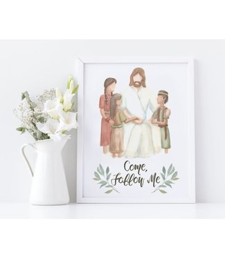 The Savior With Children Come Follow Me, CastelArts. Print  6"x 8"