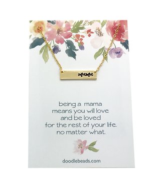 Mama Necklace – Mama Bar Stamped Necklace, in gold