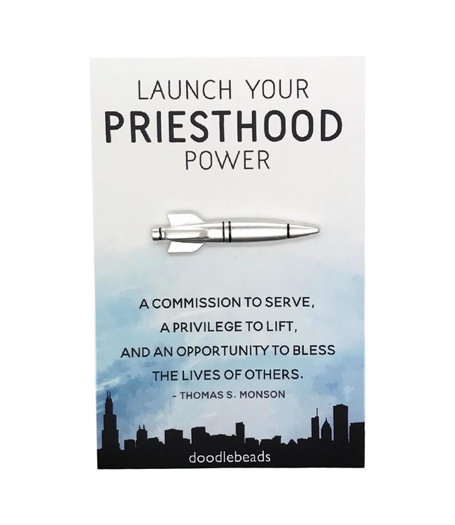 Launch Your Priesthood Power Rocket ship Tie Bar