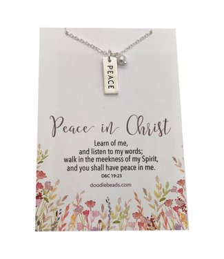 Peace in Christ Charm Necklace, Silver