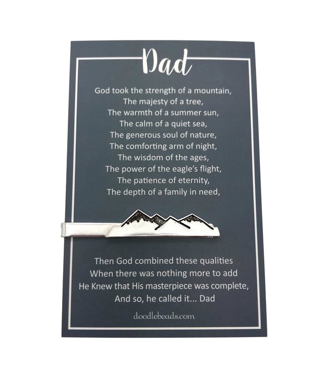 Mountain tie clip – carded with poem for DAD – Gift for Dad (Fathersday)