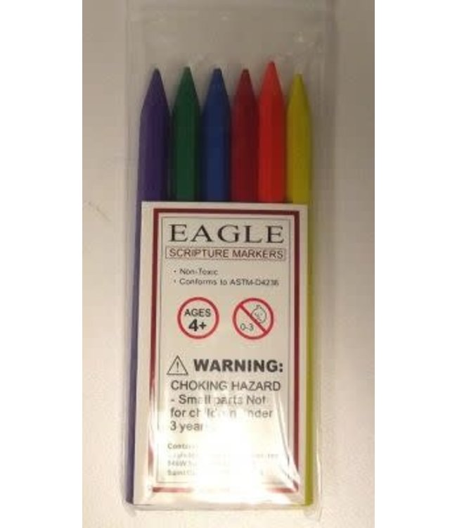Eagle Erasable Scripture Markers pack of 6 (Crayons)