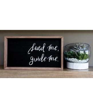 LEAD ME GUIDE ME WALL ART WOOD BLACK 14X8 IN