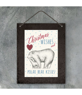 3403 -Christmas sign-Christmas wishes and polar bear kisses