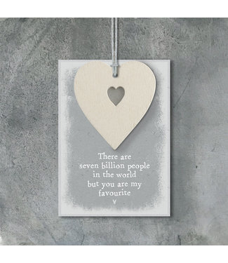 490C Cream heart tag-Seven billion people