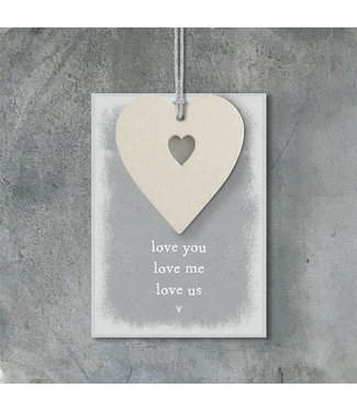 490B Cream heart tag-Love me, love you, love us