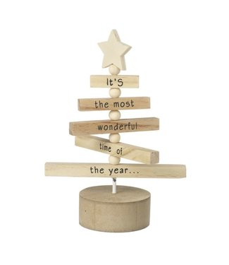 WOODEN TREE DECORATION Its the most wonderful time of the year