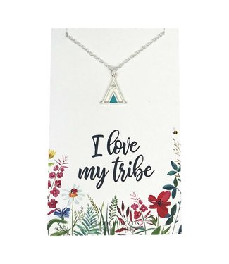 I Love My Tribe Necklace. Silver