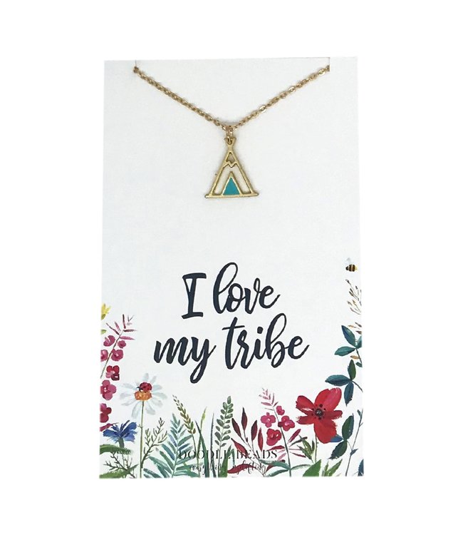 I Love My Tribe Necklace in Gold