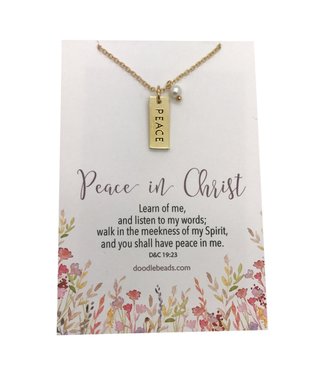 Peace in Christ Charm Necklace, Gold