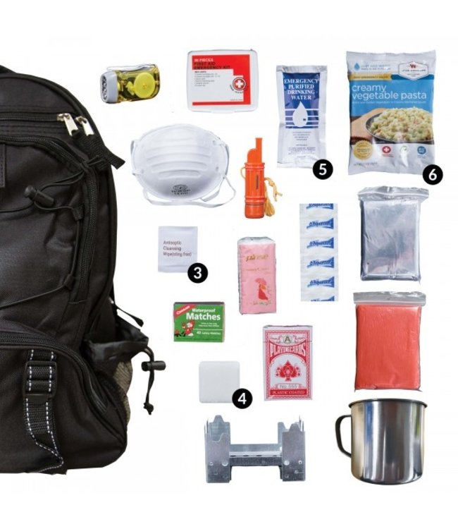 BLACK Wise Five Day Emergency Survival First Aid Kit with Food & Water for One Person (72 Hour kit for two people)