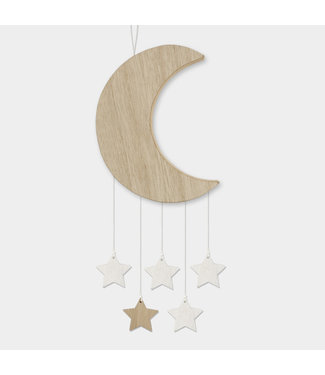 584 Wooden moon with hanging stars