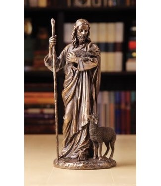 The Lord Is My Shepherd 11" Resin Statue Bronze effect