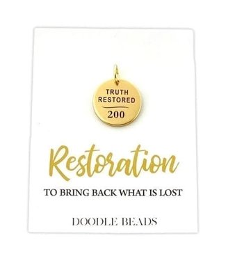 Truth Restored Charm, 200 Years Commemoration Church of Jesus Christ of Latter-Day Saints GOLD finish