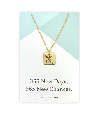 Begin Today Necklace, 365 New Days, 365 New Chances, Silver finish