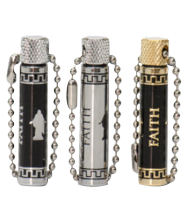 Oil Vial, Christus/Faith, Black/Silver