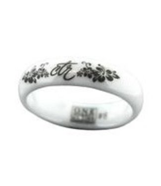 CTR Heavenly Flower White Diamond Ceramic Ring