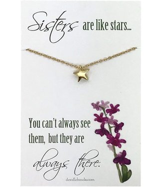 Sisters are Like Stars Necklace – Tiny Gold star Necklace