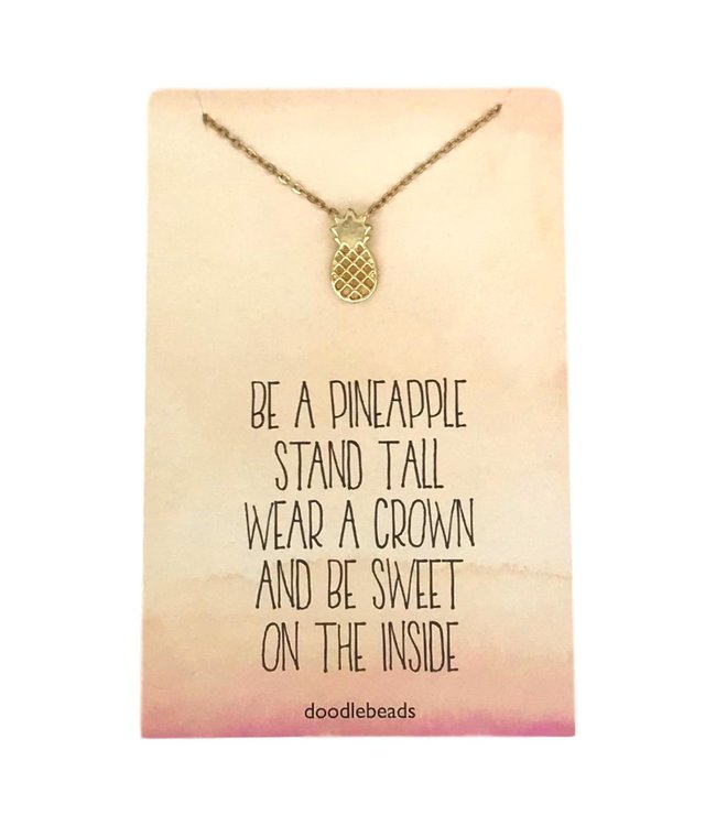 Pineapple Necklace – Be a Pineapple: Stand Tall, Wear a Crown and Be Sweet On The Inside Gold