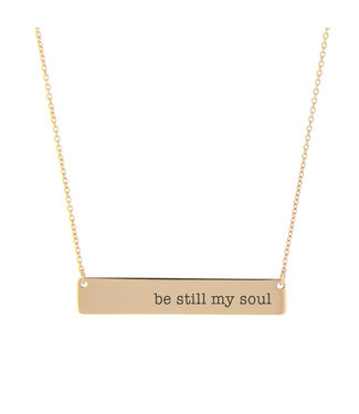 Be Still My Soul Bar Necklace Rose Gold